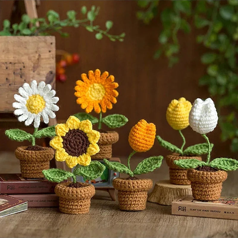 Hand-Knitted Crochet Flowers - 34 Styles