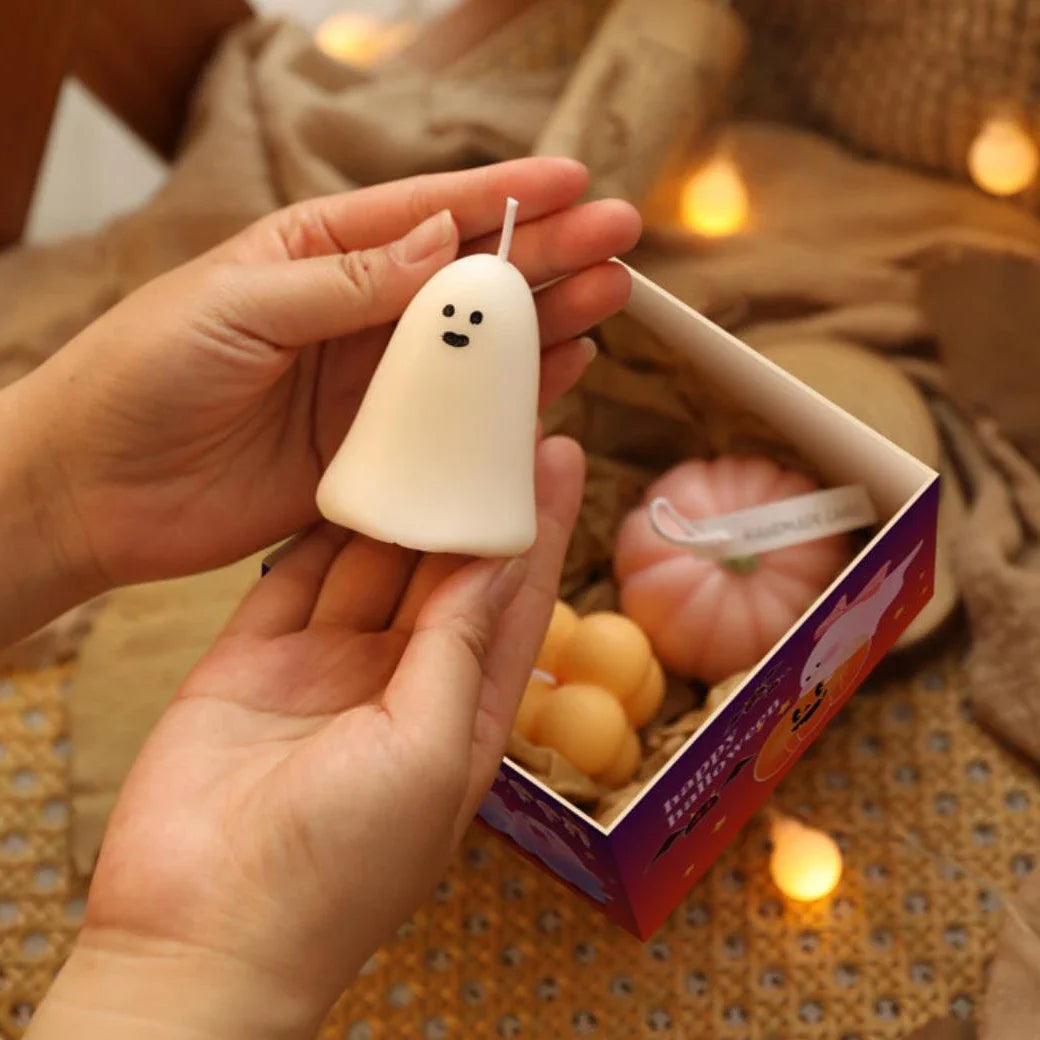 Halloween Ghost Pumpkin Candle Set